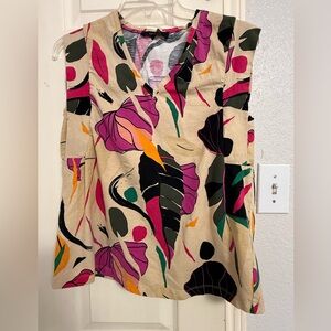 Rachael Ray Multicolor Abstract Women's Blouse
